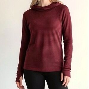Lululemon Women's Athleisure Pullover Hoodie Burgundy Thumbholes Size 6